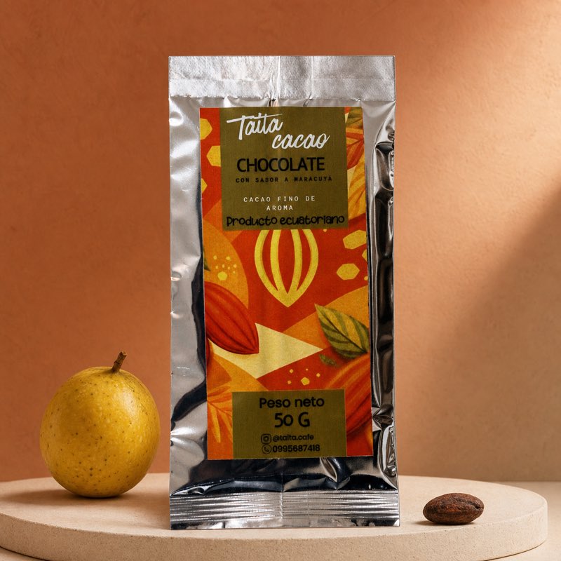 Chocolate de cacao fino de aroma con maracuyá