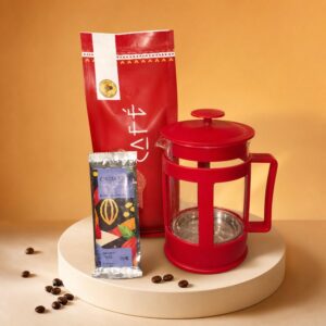 Combo Taita: café 250 g, prensa francesa y chocolate